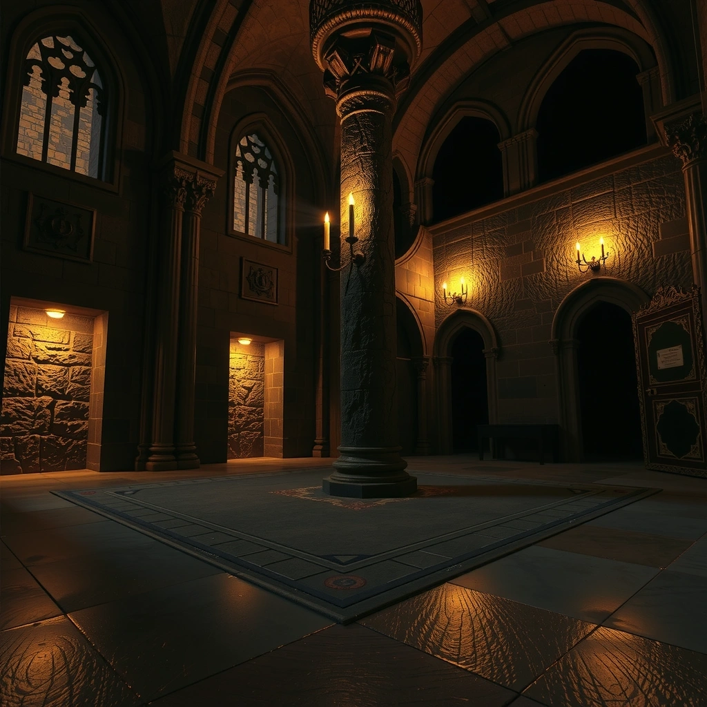 Atmospheric castle interior background