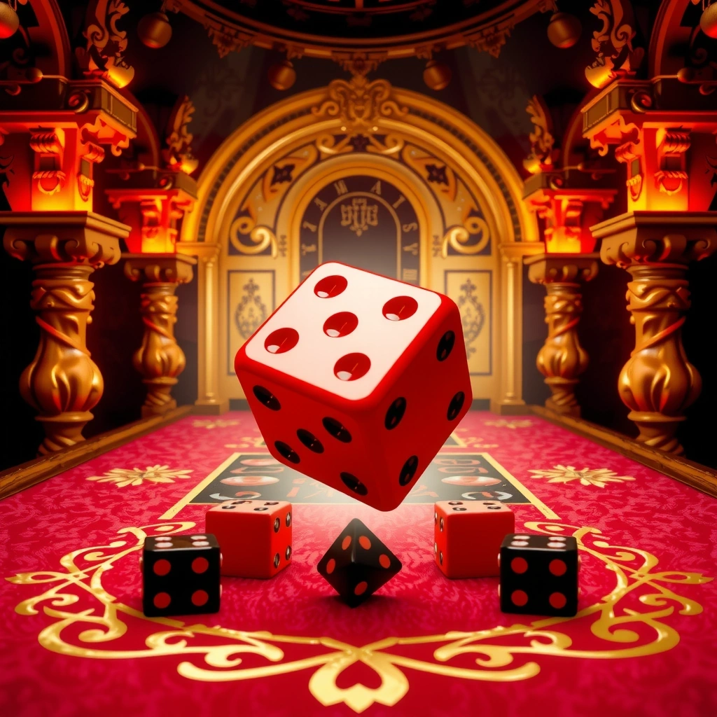 Dramatic dice action shot