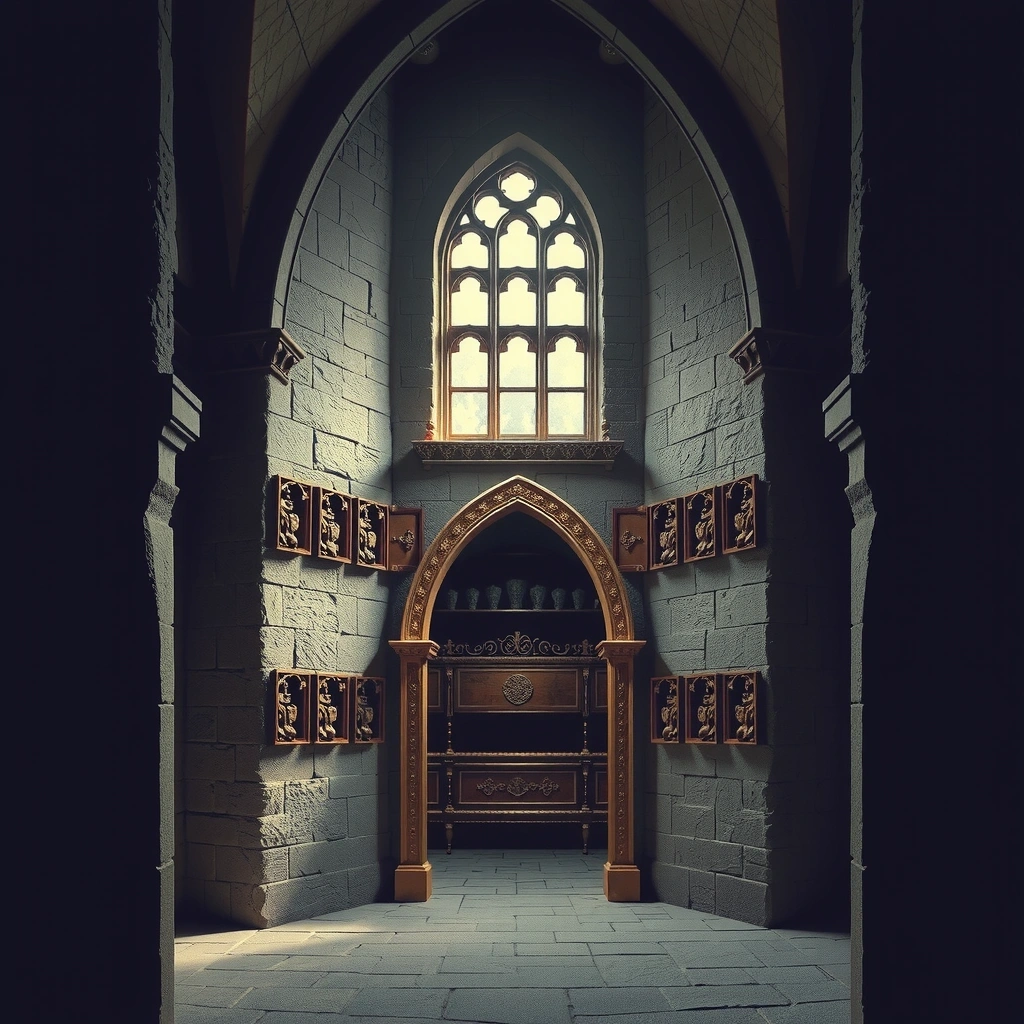 Medieval castle interior atmosphere